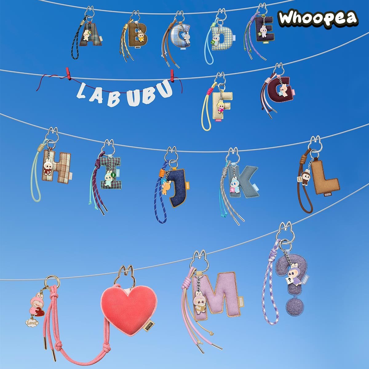 THE MONSTERS Labubu Pin for Love Series- Letter Pendant Blind Box (A-M)