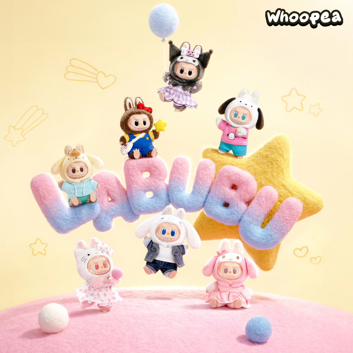 THE MONSTERS x Hello Kitty and Friends Series-Vinyl Plush Pendant Blind Box